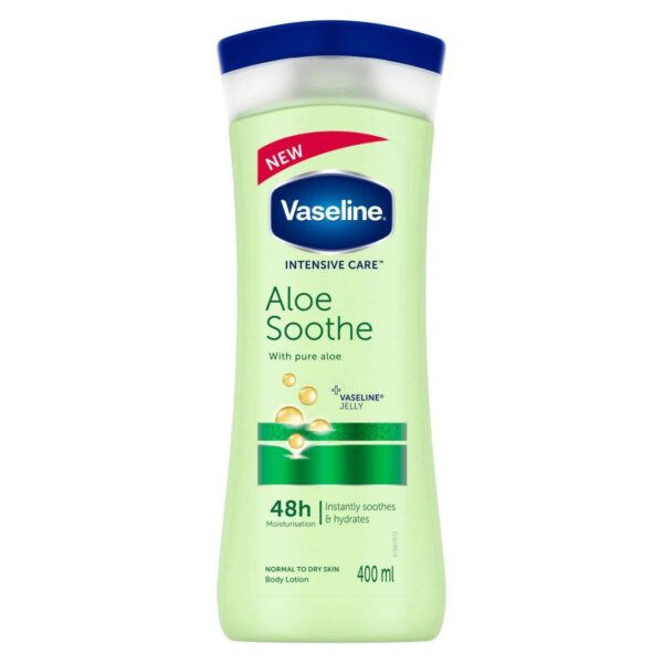 لوسیون بدن وازلین سبز آلوئهورا مدل VASELINE ALOE SOOTHE