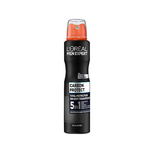 اسپری ضدتعریق لورال مشکی مدل LOREAL Carbon Protect 5in1