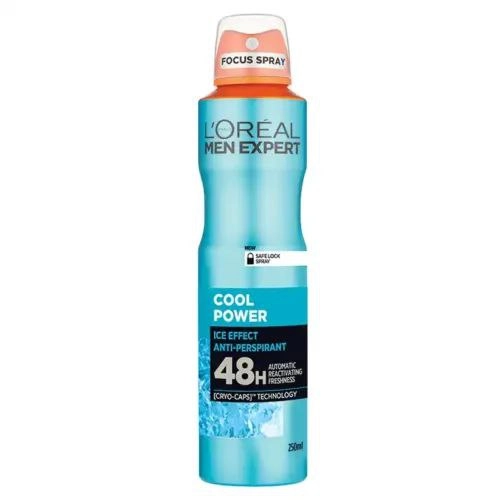 اسپری ضدتعریق لورال آبی مدل LOREAL Cool Power Ice Effect