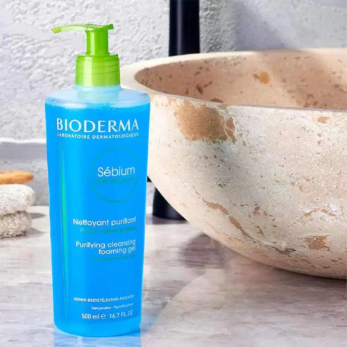 ژل شستشوی پمپی بایودرما مدل سبیوم فومینگ ژل حجم 500 میل